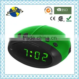 Hot Sale Green Painting Dual Alarms Clock PLL Radio thumbnail-1