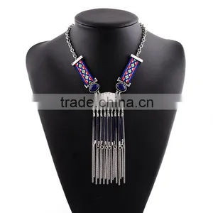Fashion Ethnic Costume Jewelry Chains Tassels Pendant Necklace thumbnail-5