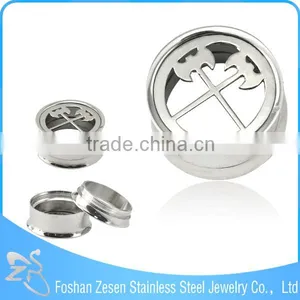 Wholesale Black Plated Single Flare Flesh Ear Tunnel Love Alphabet Body Jewelry thumbnail-3