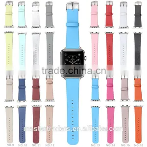 Cheap Colorful PU Leather Watch Band Wrist Strap Bracelet Without Metal Buckle For 42MM Apple Watch MT-3588 thumbnail-3