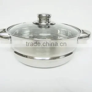 20cm Straight Shape Two Layers Stainless Steel Food Steamer thumbnail-2