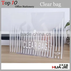 PP Office Stationery Plastic Transparent A4 Document Wallet With Button Lock thumbnail-1