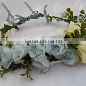 HL016 New Fashion Artificial Flowers Handmade Foam Head Wreath for Wedding Garland Bridal Headdress thumbnail-5