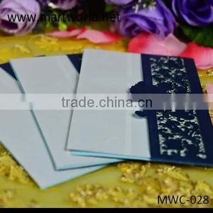 Latest Chinese Classic Paper-cut Unique Wedding Invitation Greeting Card for Sale(MWC-028) thumbnail-2