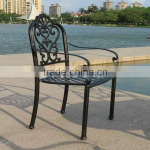 American French Style Cast Iron Metal Aluminum Dining Garden Chair thumbnail-1