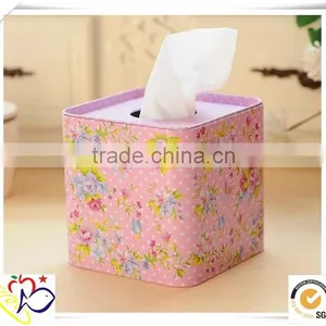 China Supplier Metal Tissue Box/square Shape Small Metal Tin Boxes/wicker Tissue Box thumbnail-1