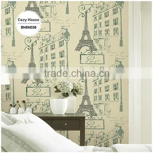 Discounted Printing Pvc Wallpaper, Coffee Retro Lighthouse Wall Mural for Study Room , Attractive Wall Covering Supplier thumbnail-1