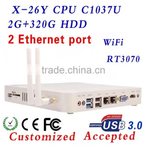 X-26Y 2 Lan Ports Fanless Mini pc C1037u Zero Client ,home Computer Windos xp ,cloud Computing pc Station!! thumbnail-1