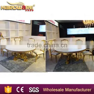 Luxury Bast Quality Golden Mdf Top Round Wedding Table thumbnail-5