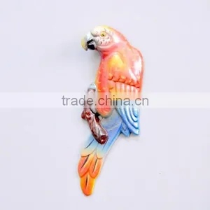 Colorful 5 Inch Plastic Pearl Powder Flat Parrot Animal Fridge Magnet, Animal Homes Craft, Decorative Magnets thumbnail-2