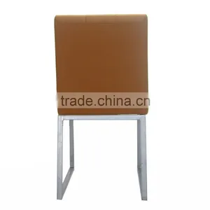 Silver Painting Metal Leg Dining Room Chair thumbnail-4