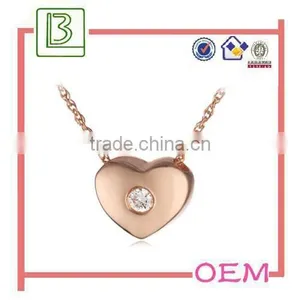 Heart Pendant Necklace With Rhinestone ,fashion Gift and Souvenir thumbnail-1