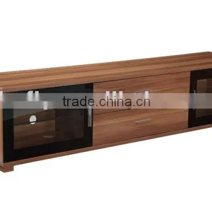 Melamine Glossy Walnut TV Cabinet thumbnail-1