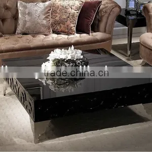 New-classical Balck High Glossy Lacquer Square Coffee Table (LS-848A & B) thumbnail-1