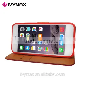 Wholesale Dual Color Convas Pouch Case With Credit Card for Iphone 6 Folio Flip Case Cover thumbnail-6