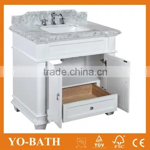 European Style Bathroom Vanity With Marble Countertop thumbnail-2