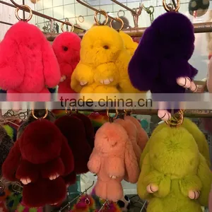 Myfur Luxury Natural Rabbit Fur Made China Rabbit Key Chain Wholesale thumbnail-6
