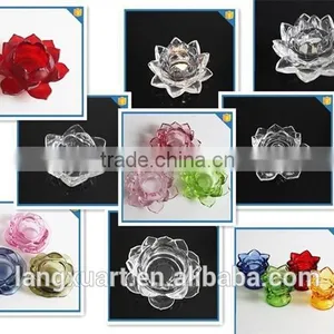 Home Decor Gift Lotus Flower Tealight Glass Candle Holder thumbnail-4