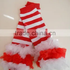 Wholesale Boutique Kaiya Baby Christmas Knitted Chevron Ruffle Leg Warmer thumbnail-4
