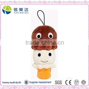 Small Plush Double Scoop Twins Ice Cream Cone Cute Keychain thumbnail-1