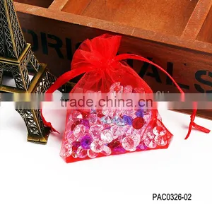 7x9cm Wholesale Drawable Red Small Organza Bags Favor Christmas Gift Wedding Organza Bag thumbnail-1