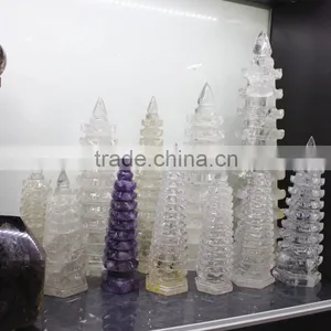 Hand Carved Natural Rock Clear Crystal Tower thumbnail-2