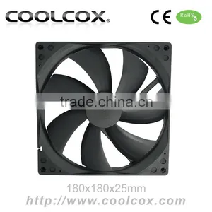 CoolCox 180x180x25mm DC Axial Fan, Sleeve or Ball Bearing,12V,exhaust Fan,DC Brushless Cooling Fan,dc Brushless Fan 12v thumbnail-1