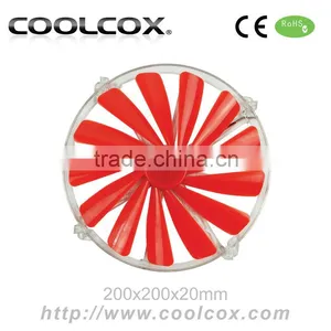 CoolCox 200x200x20mm DC Axial Fan, Sleeve Bearing,5V/12V Exhaust Fan,DC Brushless Cooling Fan,computer Fan,case Fan thumbnail-1