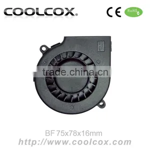 CoolCox 7515air Blower Fan,75x78x16mm,12V/24V,7525 Blower Fan,7cm DC Brushless Electric Turbo Fan thumbnail-1
