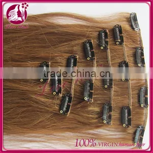 High Quality Wholesale Price 100% Indian Hair Clips In Weft Hair Extensions thumbnail-5