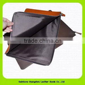 15034 Genuine Leather Tablet Bag With Zipper Closure thumbnail-4