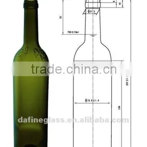 750ml Dark Green Brandy Wine Bottle Dark Green Oil Bottle thumbnail-1