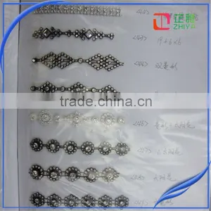 Trimmings Gold Rhinestone Wholesale Hat Bands Self-Adhesive Eyelet Knitting Lace thumbnail-3