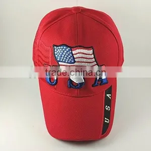 High Quality 6 Penl USA Flag Adjsutable Baseball Cap thumbnail-1