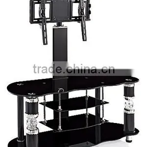 Modern 3 Tier Led Glass Tv Stand thumbnail-6