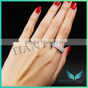 Wholesale 3 Carat Forever Brilliant D F G H Color Round Cut Moissanite Diamond Alternative Engagement Rings thumbnail-5