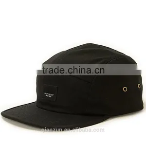 5 Panel Cap Flat Brim Woven Patch Snapback Custom 5 Panel Hat thumbnail-2