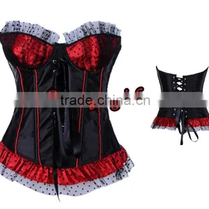 Sexy Red Leather Corset Bustier Lingerie thumbnail-1