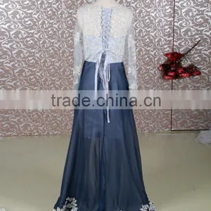 RSE650 Silver Grey And Teal Mother Of The Bride Dress With Sleeves Short And Long thumbnail-3
