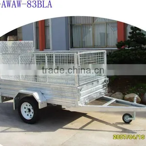 High Quality 7x4ft Hot Dipped Galvanized Caged Ramp Box Trailer thumbnail-5