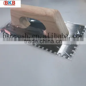 Rubber Wood Handle Notched Plaster Trowel thumbnail-1