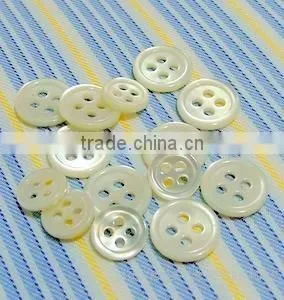 Four Holes Natural White Sea Mother of Pearl Shell Button thumbnail-1