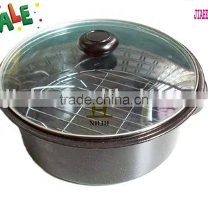 28cm Round Enamel Cookware With Glass Lid thumbnail-1