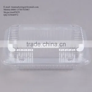 Durable OPS Clear Hinged Plastic Small Oblong Container/ Plastic Bakery Container/ Plastic Food Container for Take Out thumbnail-4