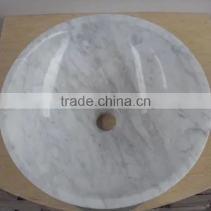 Carrara White Marble Sinks Round Basin Hot Sale thumbnail-3