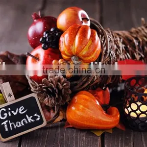 RH-YF22 Thanksgiving Decorattan Cornucopia Horn Shape Wall Hanging Flower Rattan Basket thumbnail-1