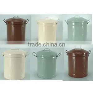 Colorful Galvanized Metal Garbage Can Trash Can Waste Bin thumbnail-3