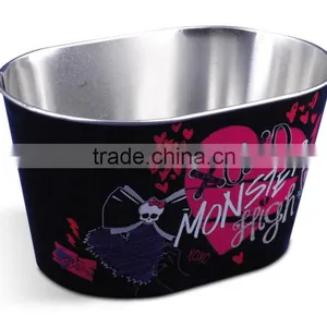 Boat Shape Metal Ice Bucket With Handle/oval Shaped Ice Bucket/CMYK Ice Bucket thumbnail-1