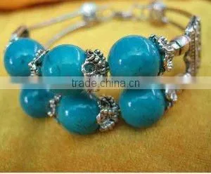 Tibetan Silver Turquoise Bangles thumbnail-1