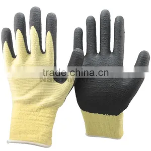 NMSAFETY 13 Gauge Aramid Fibers Heat Resistant and Lycra Knitted U3 Liner Coated Black High Technology Foam Nitrile Gloves thumbnail-1
